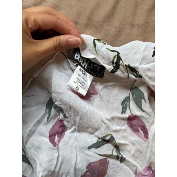 Beach Riot Tulip Floral Wrap Mini Skirt & Crop Top Set White Pink Womens M EUC - Picture 7 of 10